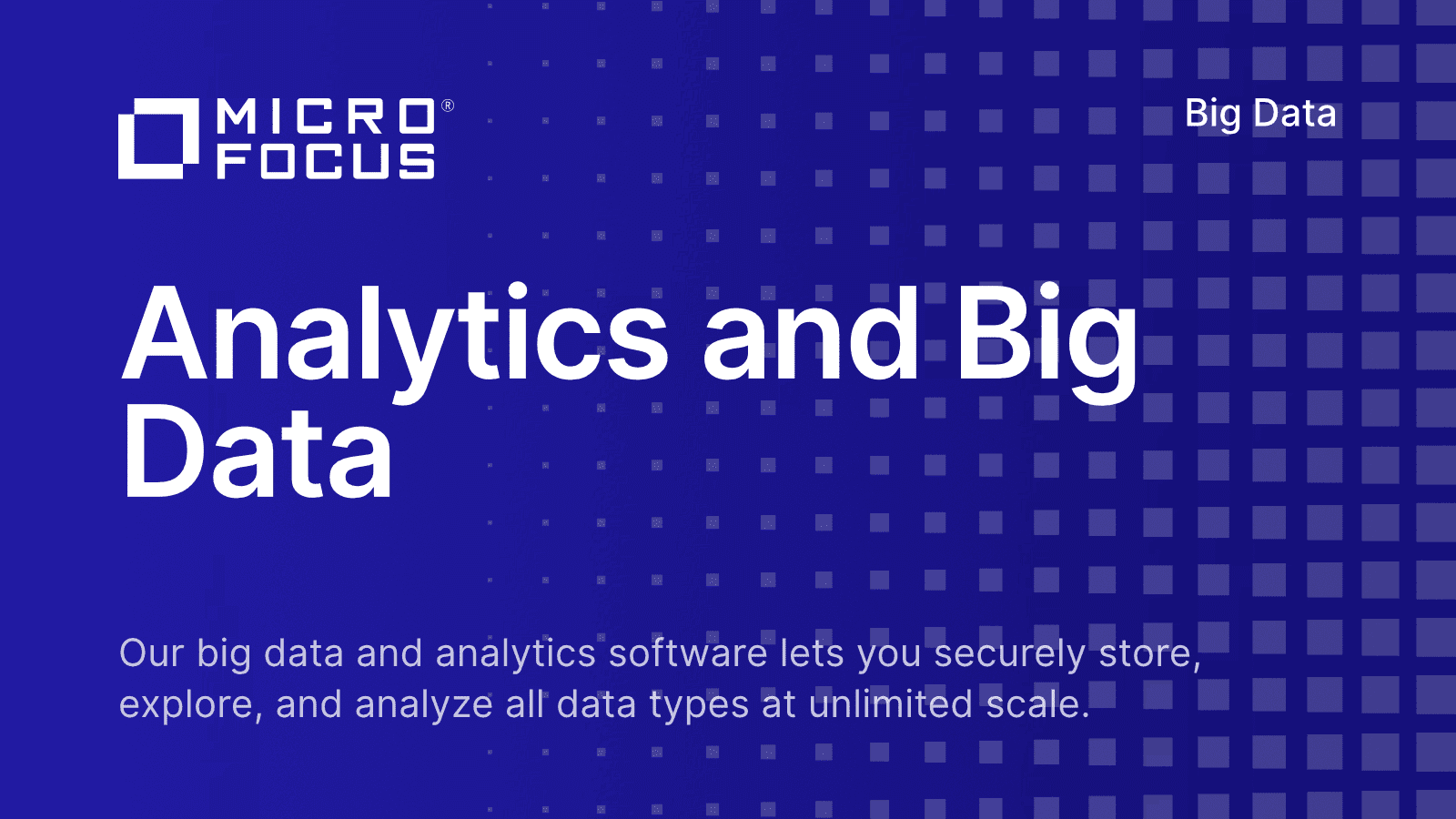 Analytics and Big Data | Micro Focus